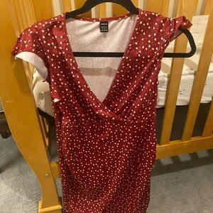 Cute short sleeve polka dot dress